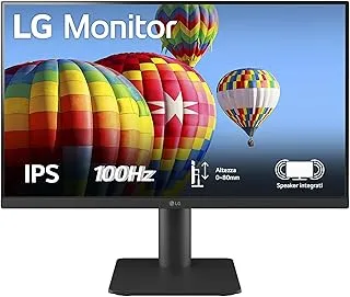 LG 27MS550-27 Inch IPS Full HD (1920 x 1080) Monitor, 5ms, 100Hz, HDMI X 2, in-Built Speaker, Tilt & Height Adjustable Stand, Virtual Borderless, Flicker Safe, Reader Mode,OnScreen Control- Black
