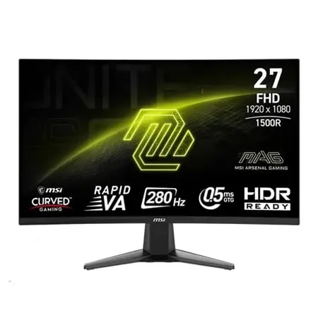MSI MAG 276CXF 27" FHD 280Hz 0.5ms Curved Gaming Monitor with Rapid VA Panel