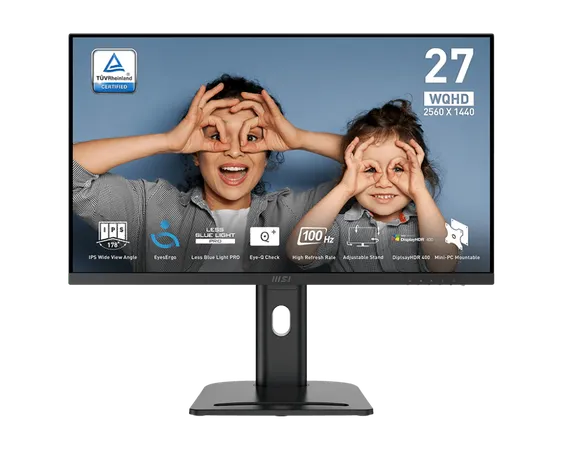 MSI PRO MP273QP 27 Inch QHD 75Hz IPS Panel 102%SRGB AMD Free Sync Business Monitor