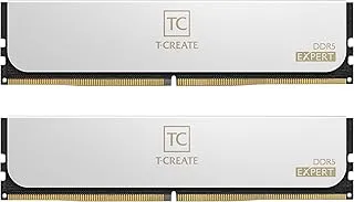 TeamGroup T-Create Expert 2x16GB 6000MHz (6000MT/s) CL38 White 32GB DDR5 RAM Kit, Desktop Memory, Metal Heatsink, 10Layer PCB For Overclocking, ECC, XMP 3.0/EXPO, For Intel/AMD CPU, Low Latency Module