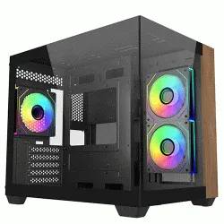 Cooler Master Elite 481 Wood Micro ATX Mid Tower Cabinet Black (E481-KHNN-S00)