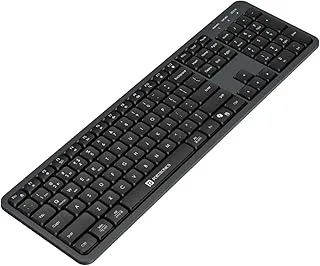 Portronics Akshr Prime Wireless Keyboard with Bluetooth + 2.4 GHz USB Receiver, Rechargeable Battery, Height Adjustment, Multimedia Hotkeys with Numpad, for Laptop, PC, Smartphone, Tablet(Black)