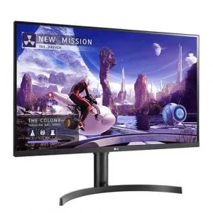 LG 32QN650-B Monitor 32″ QHD (2560 x 1440) IPS Display, sRGB 99% Color Gamut, HDR 10, AMD FreeSync, Dual HDMI Inputs, Height Adjustable Stand – Black