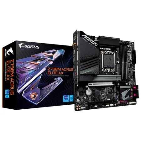 Gigabyte Z790M AORUS ELITE AX ICE Wi-Fi 6E Intel Z790 LGA1700 DDR5 Micro-ATX Motherboard