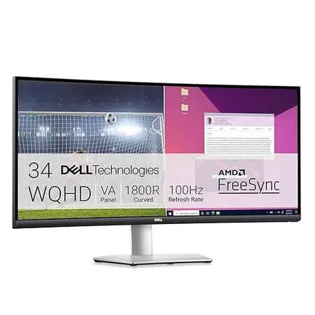 DELL S3423DWC 34 Inch QHD 100Hz VA Panel 99% SRGB 4MS AMD Freesync Gaming Monitor