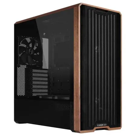 Lian Li LANCOOL 217 Genuine Walnut Wood Mid-Tower ATX PC Case (Black)