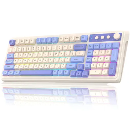 AULA S99 96% Wireless Membrane Gaming Keyboard ( Purple ) ( Membrane Switch ) ( S99UW )