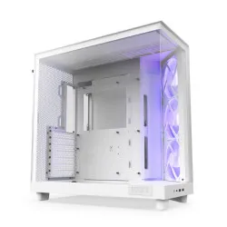 NZXT H6 Flow Tempered Glass Compact Dual-Chamber Mid-Tower Airflow Case-White