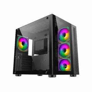 Ant Esports Crystal Black ARGB Gaming Cabinet Without Power Supply