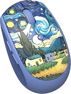 Portronics Toad III Plus Rechargeable Bluetooth Mouse with Bluetooth & 2.4 GHz Wireless Connectivity, Stylish Illustrated Design, 6 Buttons, Soft Silicone Grip for Laptop, PC, Mac (Blue)