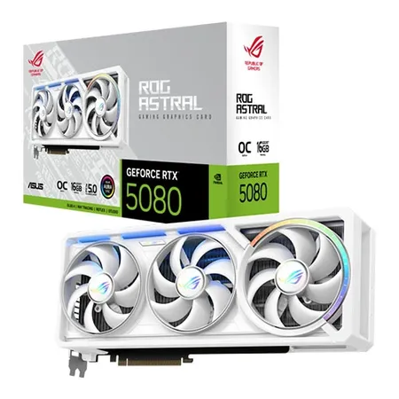 ASUS ROG Astral GeForce RTX 5080 16GB GDDR7 White OC Edition Triple Fan Graphics Card