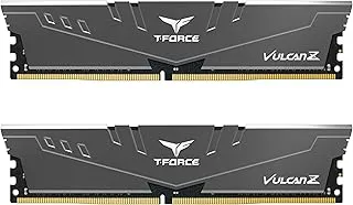 TEAMGROUP T-Force Vulcan Z DDR4 16GB Kit (2 x 8GB) 3200MHz (PC4 25600) CL16 Desktop Memory Module Ram - Gray - TLZGD416G3200HC16CDC01
