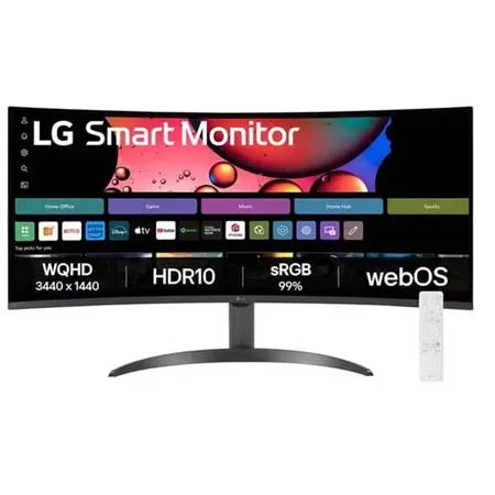 LG 34SR60QC-W 34 Inch 2K QHD 100Hz VA Panel 99% SRGB 5MS Curved AMD Freesync Smart Monitor