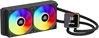 Ant Esports ICEStorm 240 AIO Liquid Cooler|Intel® LGA1851, AMD® AM5|High-Performance FAN 2000 RPM, 89 CFM|Magnetic Temperature Monitoring Display|3 Year Warranty