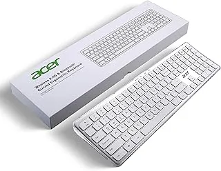 acer Clearview Curved Transparent Wireless Rechargeable Keyboard I Dual Connection Bluetooth + 2.4 G I Multi-Device Connection with 3 Bluetooth Connect I Supports iOS, Android, Windows, MAC System