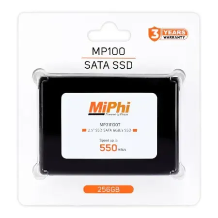 MIPHI MP100 SATA 256GB, Up to 550MB/s, 2.5 Inch/7 mm, Internal Solid State Drive (SSD)