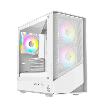 TAG Gamerz Starlight ARGB Mid-Tower M-ATX Gaming Cabinet (White)