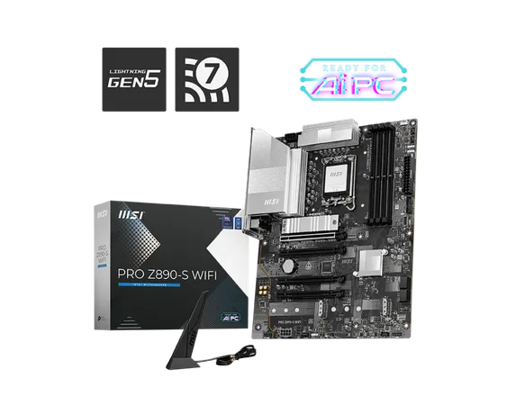 MSI Pro Z890-S WiFi7 PZ DDR5 ATX Motherboard (PRO-Z890-S-WIFI-PZ)