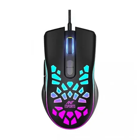 ANT ESPORTS GM80 Wired Ergonomic RGB Gaming Mouse ( GM80 ) ( 3600DPI / 7 Macro Buttons ) (Black )