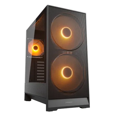 Cougar Airface 180 Tempered Glass Mid Tower Computer Case with Dual 180mm ARGB Fans