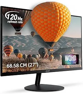acer SA272U G0 27 Inch WQHD IPS Monitor | 120Hz AdaptiveSync | 1ms VRB | Ultra-Slim 7.2mm ZeroFrame Design | HDR10 | 100M:1 Contrast | Dual HDMI + DP | BlueLightShield | Built-in Speakers I Black