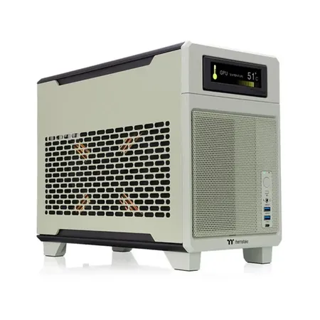 Thermaltake TR100 Mini-ITX Dual-Chamber Computer Case with PCIe 4.0 Riser - Matcha Green