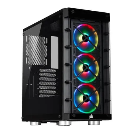CORSAIR iCUE 465X RGB ATX Mid Tower Cabinet with SP120 RGB Fans (Black)