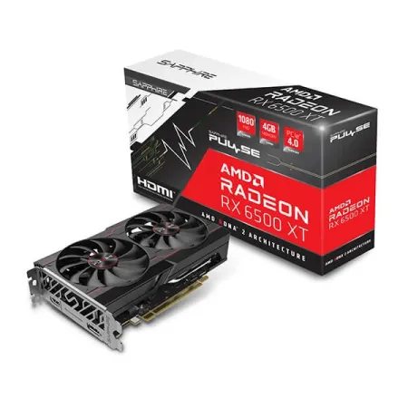 AMD AMD Radeon Sapphire Pulse Radeon RX 6500 XT Gaming Graphics Card with 4GB GDDR6, RDNA™ 2 4 GB GDDR6 Graphics Card