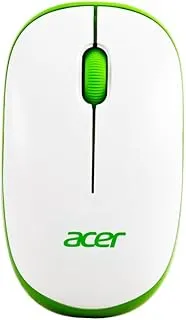 acer Flow Wireless Mouse | 1600 DPI Optical Sensor | 2.4GHz Wireless with USB Nano Receiver | Ergonomic Lightweight Design | Smooth Tracking for Laptop, PC & Mac – White/Green