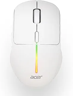 Acer Prism Wireless Mouse | Dual Mode 2.4GHz & BT 5.1 | 6 Buttons with Scroll Wheel | 800/1200/1600 DPI | Rechargeable 500mAh Battery | Running RGB | Lightweight 73g I Windows & Mac Compatible – White