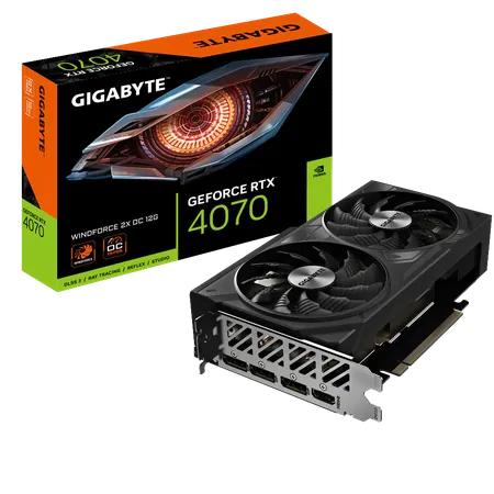 Gigabyte GeForce RTX 4070 Windforce 2X OC GDDR6X Graphic Card GV-N4070WF2OC-12GD