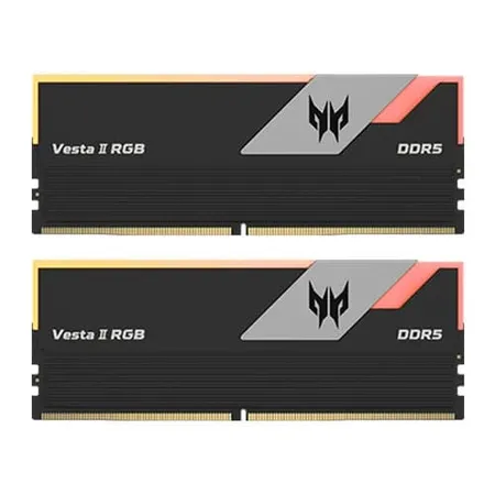 Acer Predator Vesta II RGB Series 32GB (16GBx2) DDR5 6000MHz CL30 Desktop Ram (Black)