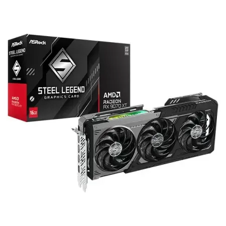 ASROCK Radeon RX 9070 XT Steel Legend Dark 16GB AMD Graphic Card