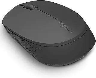 Rapoo M100 Ultra Silent Wireless Mouse with Bluetooth Multi-Device Connectivity Upto 3 Devices, Ergonomic Design, 1300 DPI & 10Mtr for PC/Laptop/MacBook/Tabletphones, 3 Years Warranty - Black