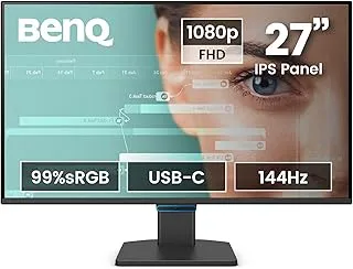 BenQ GW2790C 27" IPS 144Hz FHD Eye-Care Monitor |99% sRGB|USB-C|1500:1 Contrast| 2Wx2 Speakers|Ultrathin Bezel| HDMI | DP| Flicker Free | AMD FreeSync| TÜV Rheinland 4-Star Eye Comfort (Black)