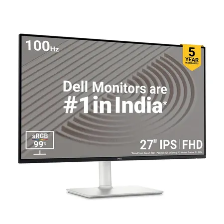 Dell S2725HS 27" 100Hz 1080p FHD Antiglare IPS Panel Computer Monitor with Dual Speakers - Silver