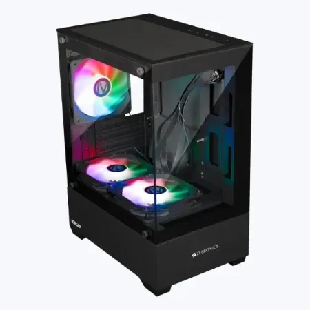 Zebronics ZEB-ICECAP ARGB Mid-Tower Gaming Cabinet Black