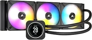 CORSAIR iCUE H150i ELITE LCD Display Liquid CPU Cooler-Custom IPS LCD Screen-48 Dynamic RGB LEDs-120mm Fans-360mm Radiator-COMMANDER CORE Smart Lighting Controller - CW-9060062-WW