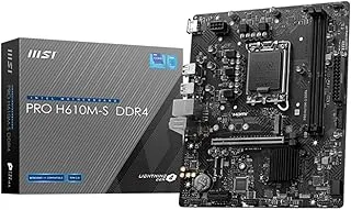 MSI PRO H610M-S WiFi DDR4 Motherboard, Micro-ATX - Supports Intel Core 14th, 13th and 12th Gen Processors, LGA 1700 - DDR4 Memory Boost 3200MHz/MAX, PCIe 4.0 x16 Slot, M.2 Gen3 Slot, Wi-Fi 6E, BT 5.3