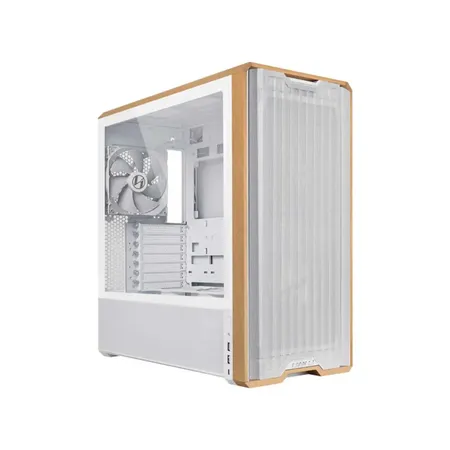 Lian Li LANCOOL 217 Genuine Walnut Wood Mid-Tower ATX PC Case (White)