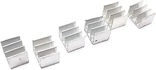 Electronic Spices Aluminium Heat sink Radiating Specially For IC'S Cooling 16 X 13 X 12 WITH BIG FINS Silver Tone Pack of 10