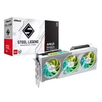 ASRock AMD Radeon RX 9060 XT Steel Legend OC 16GB GDDR6 Graphics Card (RX9060XT-SL-16GO)