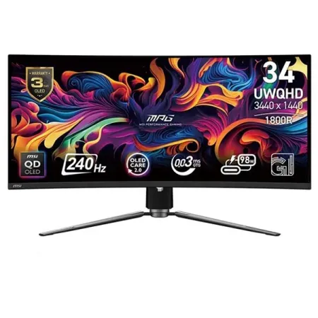 MSI MPG 341CQPX 34 Inch 2K QHD 240Hz OLED Panel 139% SRGB 0.03 MS AMD Freesync OLED Gaming Monitor