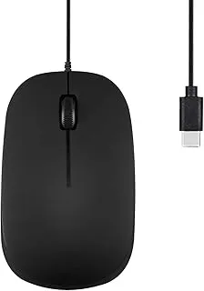 Perixx PERIMICE-201C USB-C Wired Optical Mouse – Ambidextrous 3-Button 1000 DPI Plug-&-Play Mouse with 6-Foot Cable for MacBook, Chromebook, Laptop & Tablet