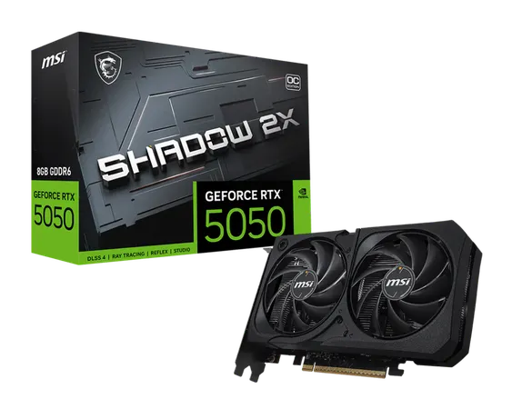 MSI RTX 5050 Shadow 2X OC 8GB GDDR6 Graphics Card