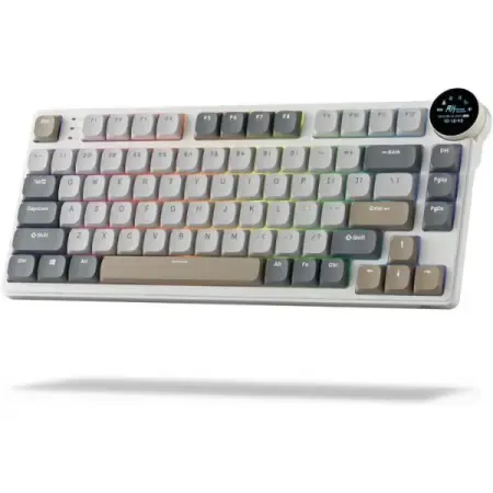 RK ROYAL KLUDGE N80 Low Profile Mechanical Keyboard Pearly Dawn Red Switch