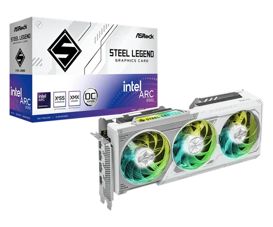 ASRock Intel Arc B580 Steel Legend 12GB OC Graphics Card (B580-SL-12GO)