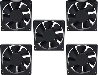 Electronic Spices 5pcs 12v Brushless 3Inch DC Cooling Fan for Pc Case,CPU Cooler Black (80X80) mm
