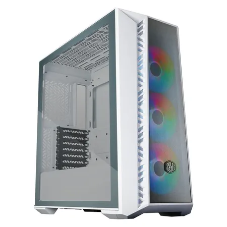Cooler Master MasterBox MB520 Mesh ARGB E-ATX Mid-Tower Computer Cabinet with Pre-Installed Fans - White
