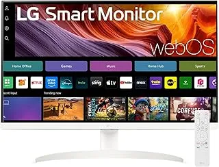 LG 32SR75U Smart Monitor with Steaming TV,32", 4K UHD (3840 x 2160), HDR10, USB Type-C, WebOS, Apple AirPlay 2, Screen Share, Bluetooth, Built-in Speaker, Height Adj., HDMI, USB, Remote Control,White